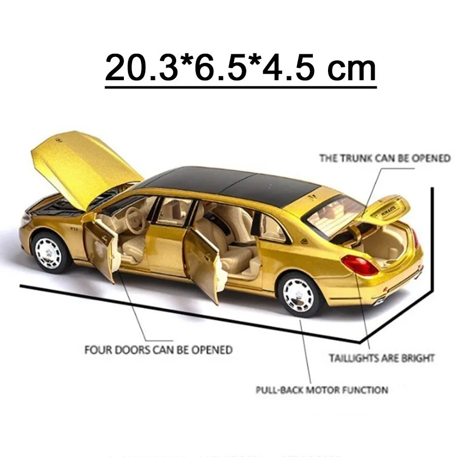 Литая модель автомобиля 1:32 Масштаб Maybach S650 сплав моделирование Расширенный