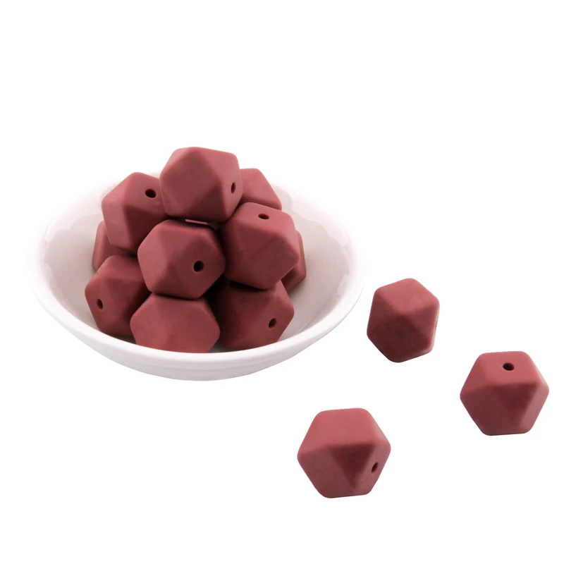 

Baby Teether Silicone Beads 14mm 10pc Hexagon Beads Rodent Food Grade Silicone DIY Teething Necklace yellow beads