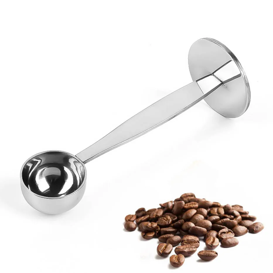 

Кофейная ложка 2 в 1, пресс для порошка из нержавеющей стали, 10 г, стандартная ложка для кофейных зерен, аксессуары для бара, кухонный инструме...