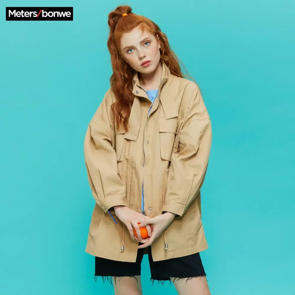 Metersbonwe 2020 новые весенние модные куртки с воротником стойкой женские Рабочие