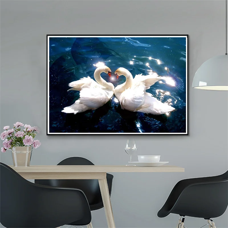 Алмазная 5D живопись сделай сам лебедь полная вышивка мозаика пейзаж наборы для