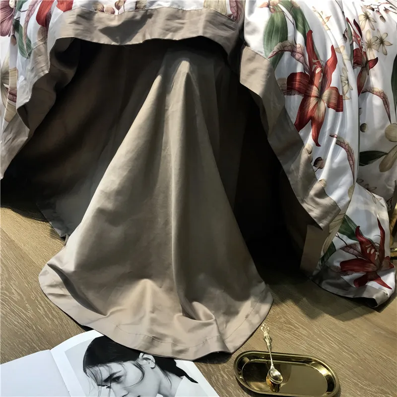 

Queen King size 4Pcs Blossom Flowers Duvet Cover 600TC Egyptian Cotton Sateen Silky Soft Luxury Bedding Set Bed sheet set