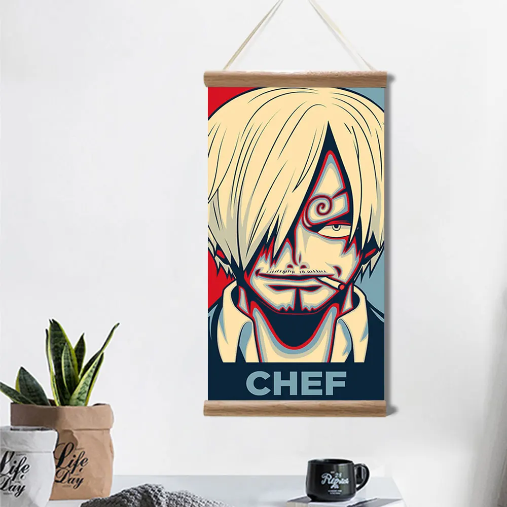 Японские Аниме Плакаты Луффи Зоро саньцзи цельные подвесные картины на холсте