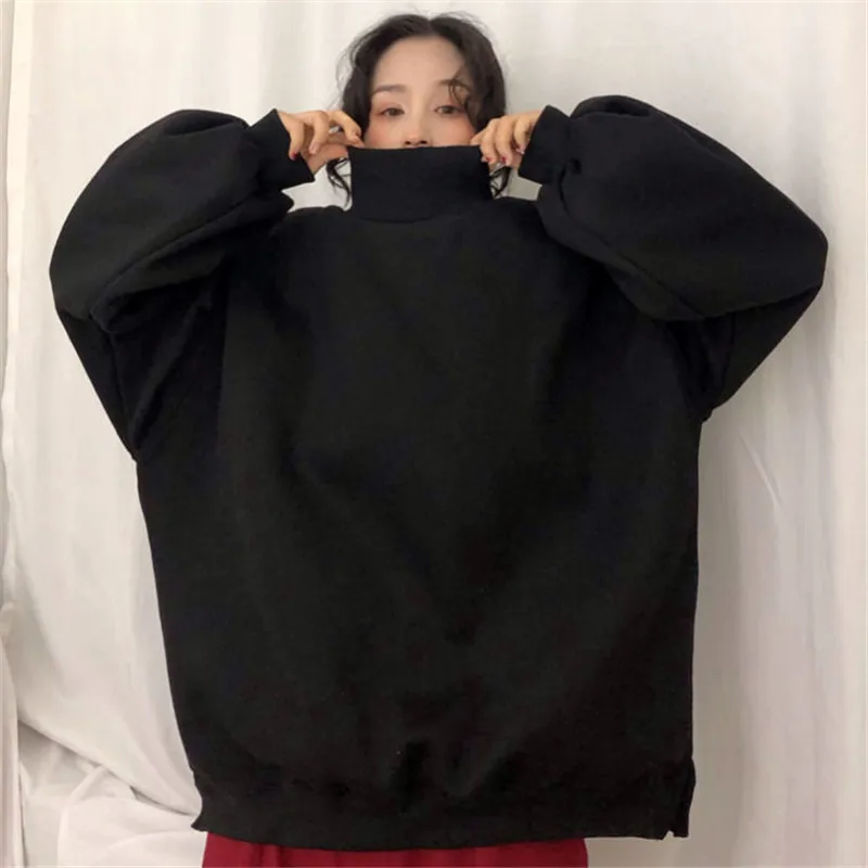 

Japan Spring Black Lovely Girls New Girl Loose Kawaii Womens High Street Hoodies Long Sleeve Harajuku Streetwear Fashion Tops