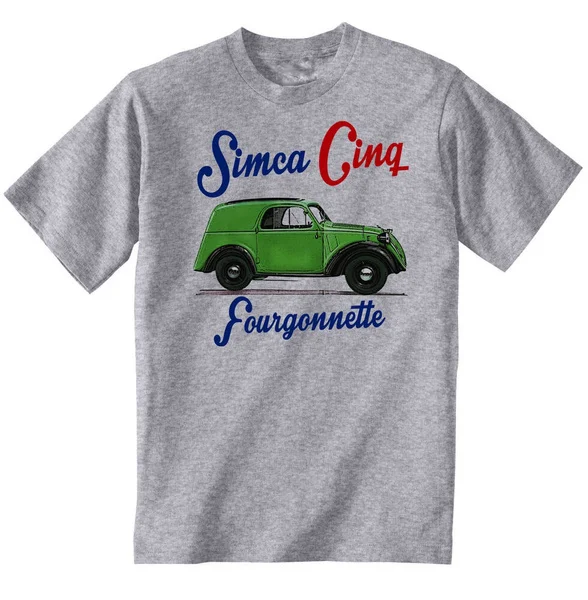 

VINTAGE FRENCH CAR SIMCA CINQ FOURGONNETTE - NEW COTTON T-SHIRT