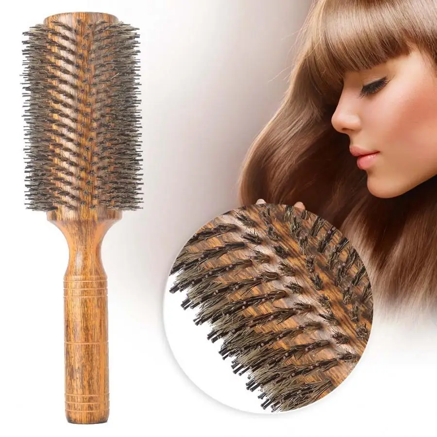 Твердая деревянная трубка ролик круглая расческа Антистатическая