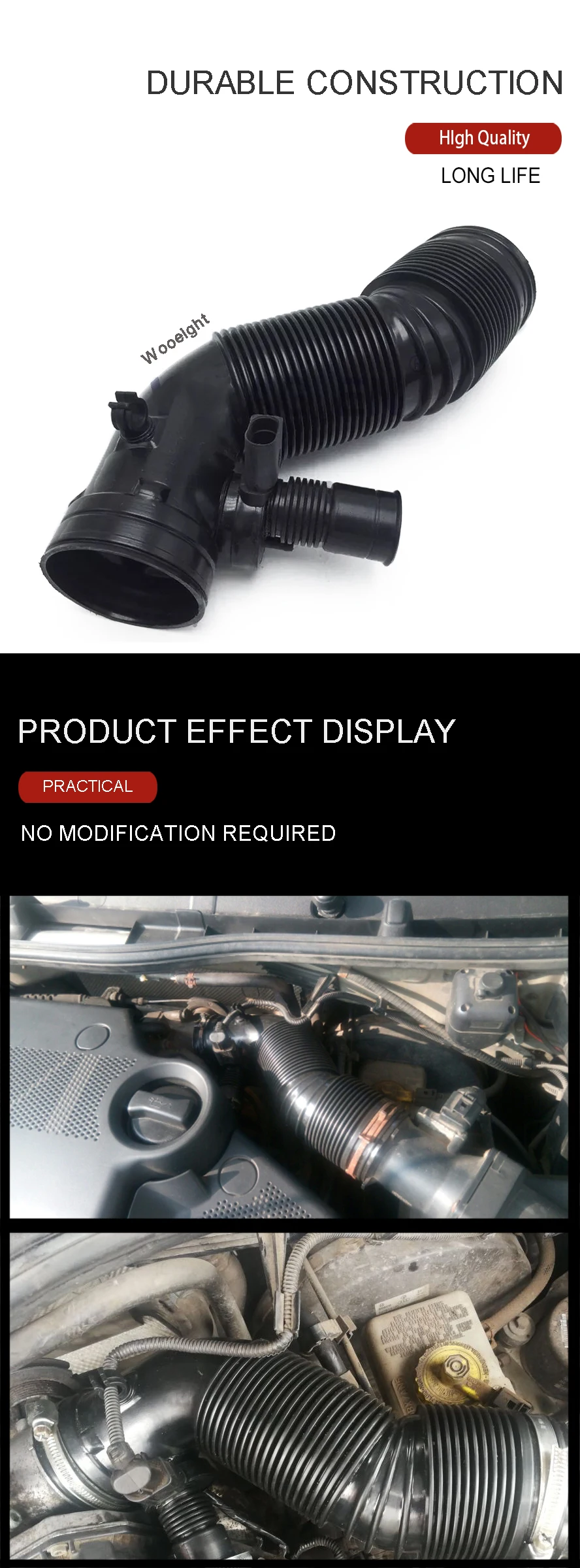 Wooeight воздухозаборник шланг 1J0 129 684 NT 1J0129684CG подходит для VW Golf MK4 Bora 1998-2000 2001 2002 2003-2005 для Audi A3 1996