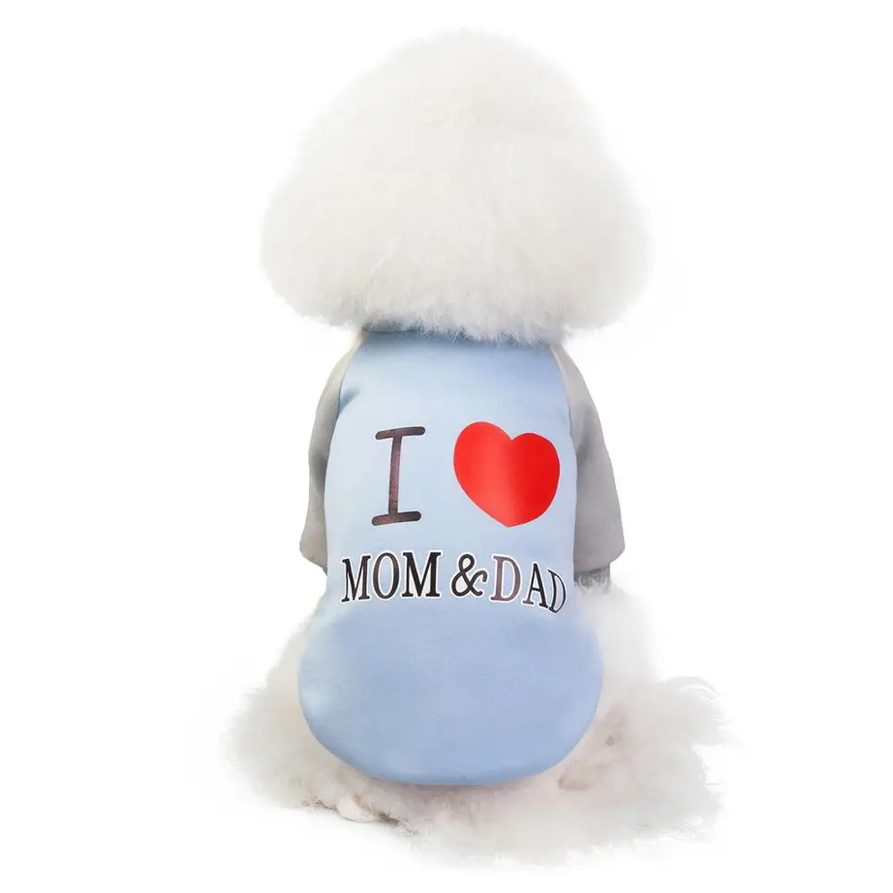 Одежда для маленькой собаки I Love Mom & Dad курта собак теплая зимняя одежда с