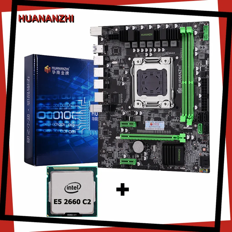 Материнская плата HUANANZHI X79 LGA2011 процессор Intel Xeon E5 2660 C2 SROKK SATA3.0 USB3.0 RAM 2 канала все