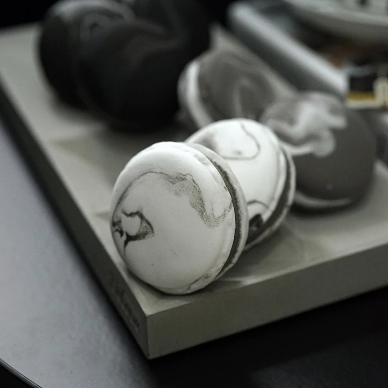 Имитация Макарон реквизит тусклый сум мраморный узор Для Гурманов Фотография