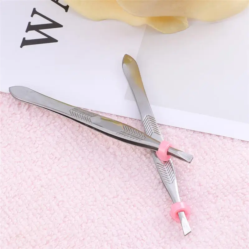 2 шт. удаление из нержавеющей стали скошенный макияж инструменты зажим для бровей