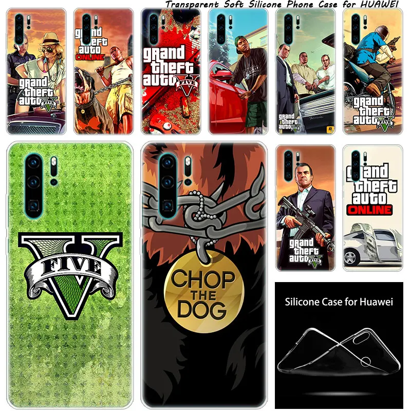 Роскошный мягкий силиконовый чехол GTA 5 игровой для huawei NOVA 3 3i 5i P20 P30 Pro P9 P10 P8 Lite 2017 P