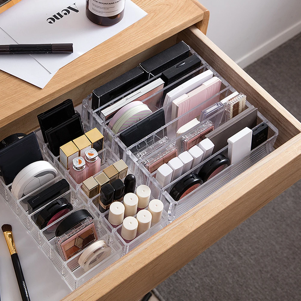 1pc Muti-size Desktop/Drawer Makeup Organizer Storage Box Cosmetic Holder Lipstick Organiser Transparent Tools Case | Дом и сад