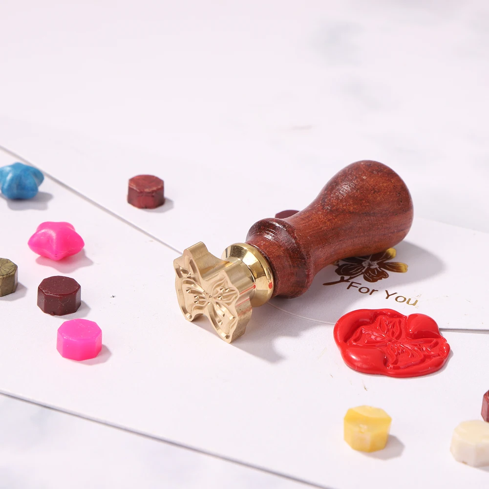 Штамп для запечатывания в стиле ретро с узором виде банта металлическая головка