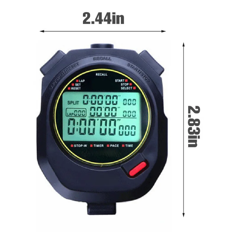 

1PCS Outdoor Sports Stopwatch LCD Chronograph Digital Timer Silent Stopwatch Large Display Sport Running Counter Odometer Watch
