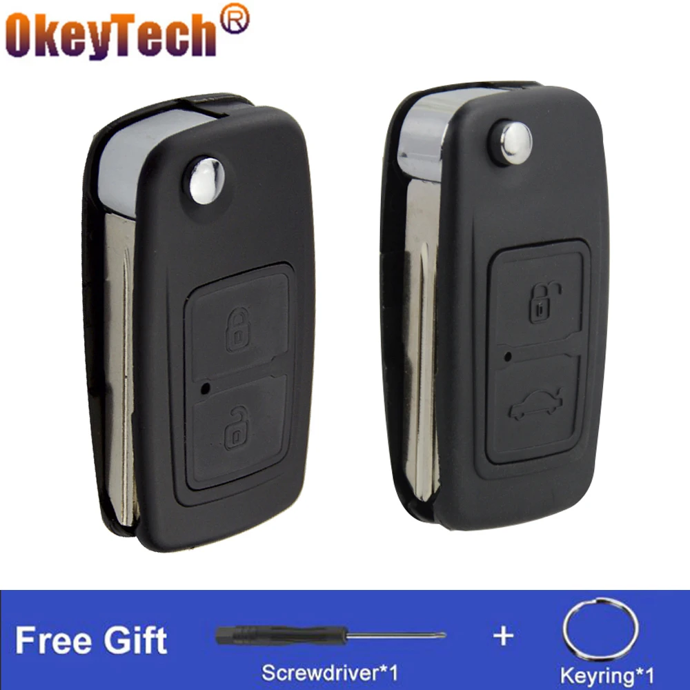 

Чехол для автомобильного ключа-брелка OkeyTech с 2 кнопками для Chery A5 Fulwin Tiggo E5 A1 Cowin Пасхальный сменный Брелок дистанционного управления пустой чехол для ключа