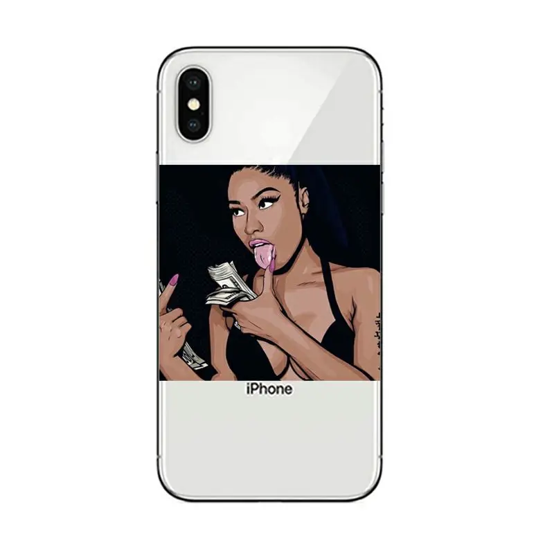 Cardi B Nicki Minaj Прозрачный Жесткий ПК задняя крышка для Apple IPhone X XS MAX XR 6s 7 8 Plus 5 5S se