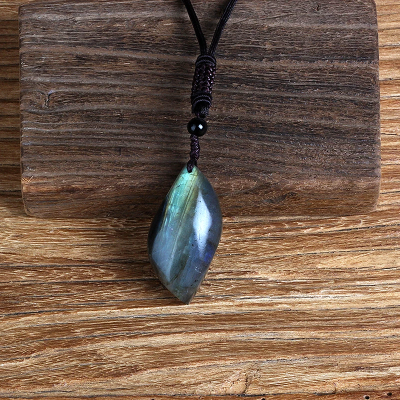 Ожерелье из натурального Лабрадорита для мужчин и женщин модные кулоны ручной