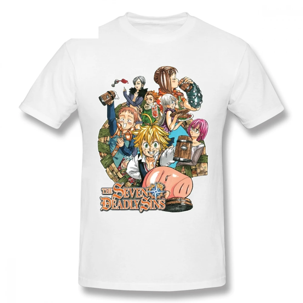 Мужская футболка из 100% хлопка Nanatsu No Taizai новинка с круглым вырезом 3D принт хлопок