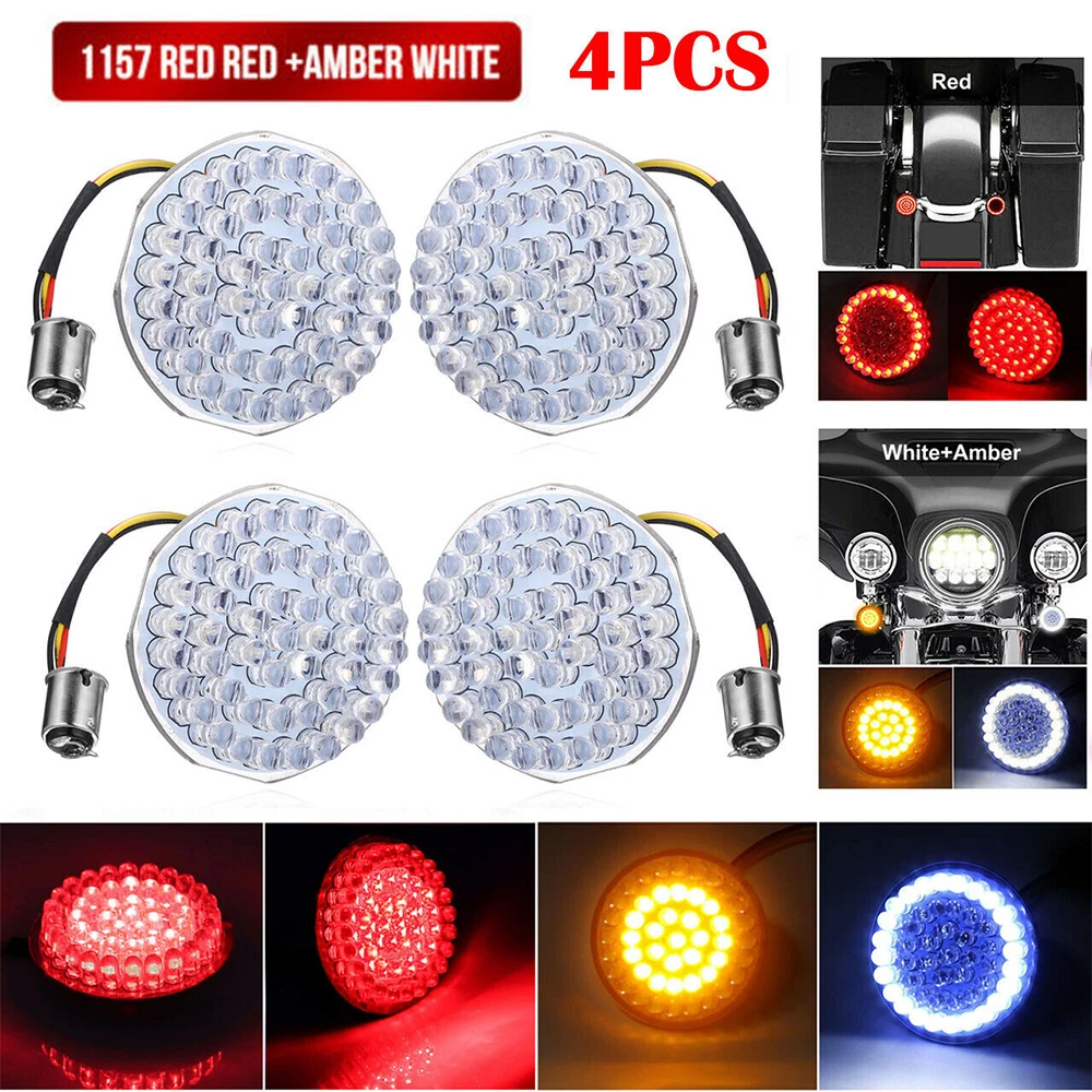 2 &quotпередние и задние светодиодные мотоциклетные поворотники с дымовым