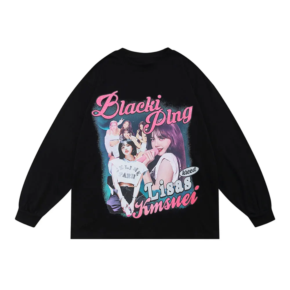 

Толстовки с капюшоном, Женский пуловер, Модные свитшоты для девочек, кавайная одежда Y2k Kpop, Топ с длинным рукавом, женская уличная одежда