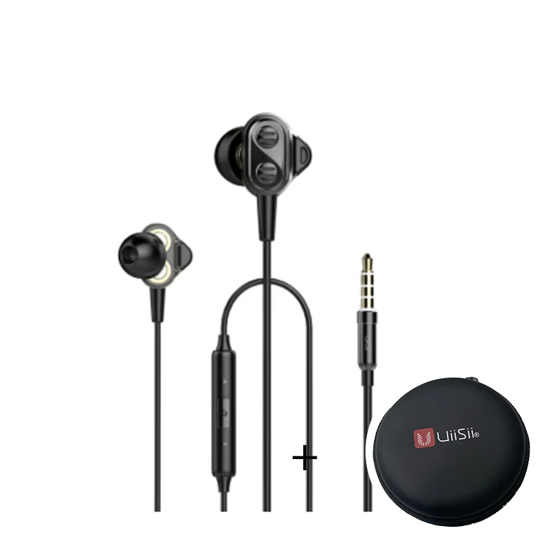 DT800 Black And box UIISII DT800 Hi-res наушники 2DD и 2BA 8 гибридная технология со звукоизоляцией HIFI тройной драйвер для mi и iphone телефон - Цвет: DT800 Black And box