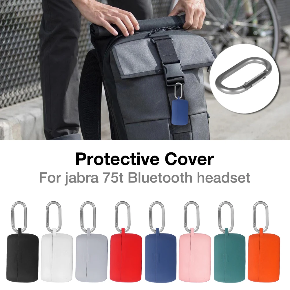 

Silicone Protective Case Headset Portable Scratch-resistant Soft Protection Cover Sleeve For Jabra 75t Bluetooth Earphones