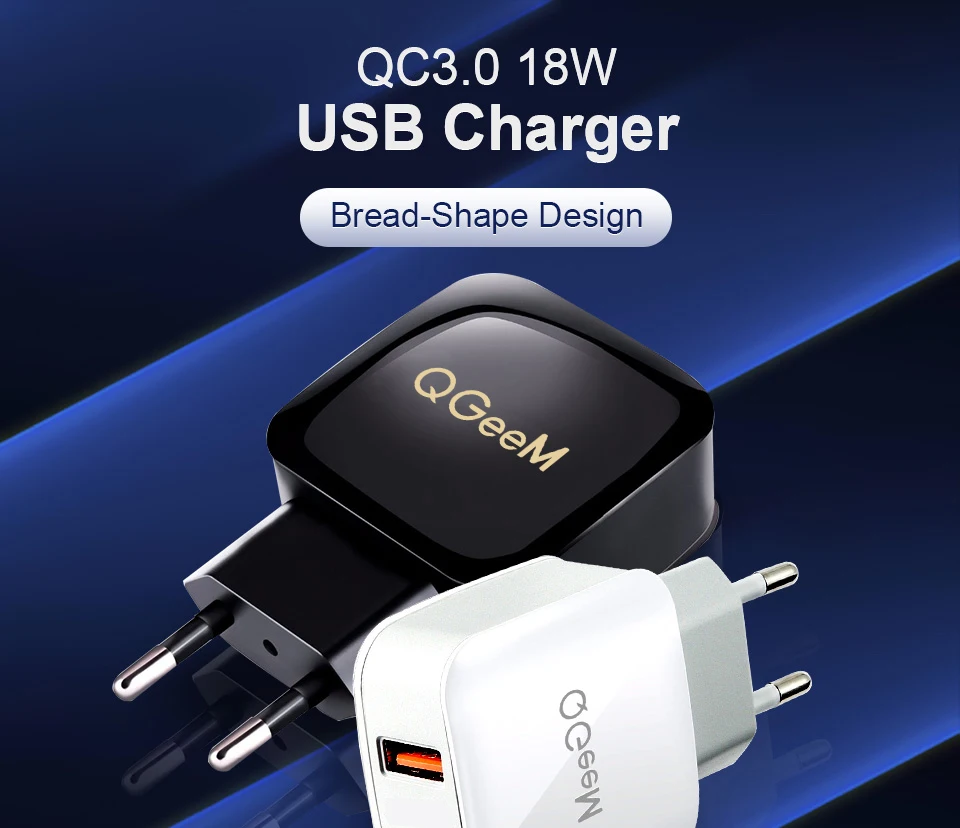 QGEEM QC 3,0 USB зарядное устройство Quick Charge 3,0 зарядное устройство для телефона для iPhone 18W3A быстрое зарядное устройство для huawei samsung Xiaomi Redmi EU US Plug