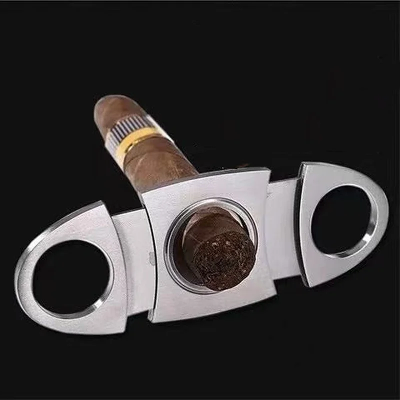 

COHIBA Cigar Punch Cutter Double Blades Stainless Steel Pocket Gadgets Zigarre Cigarette Knife Cuban Smoking Guillotine