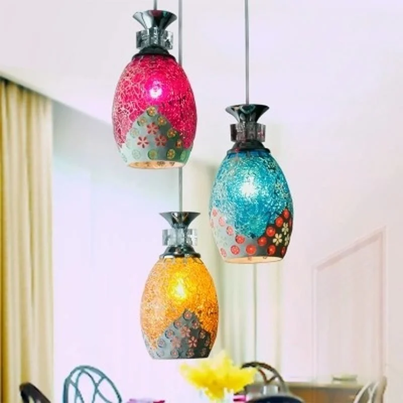 Турецкий марокканский подвесной светильник мозаичная Витражная лампа Ной