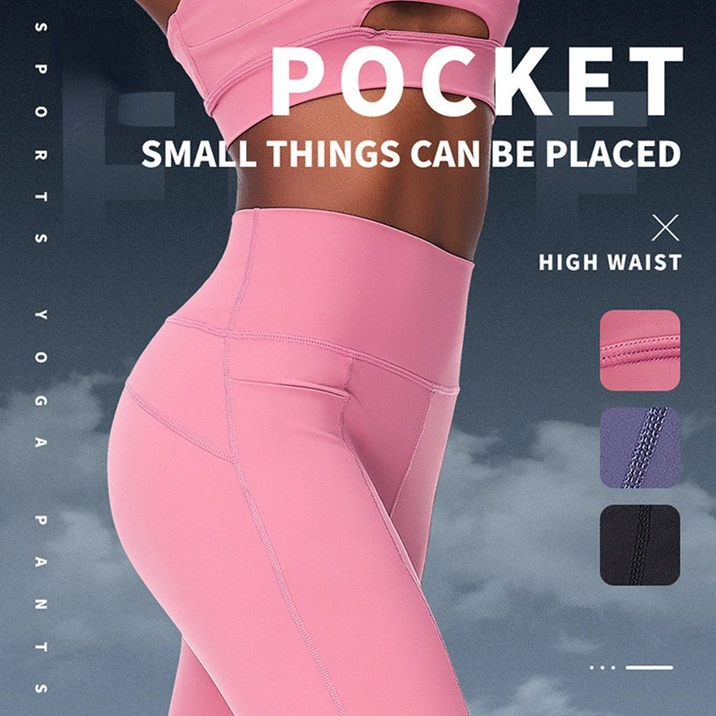 

Pocket Yoga Tights Women Seamless Sexy High Waist Tights Breathable Gym Fitness Push Up Clothes Girl Yoga Pants Fitness Training