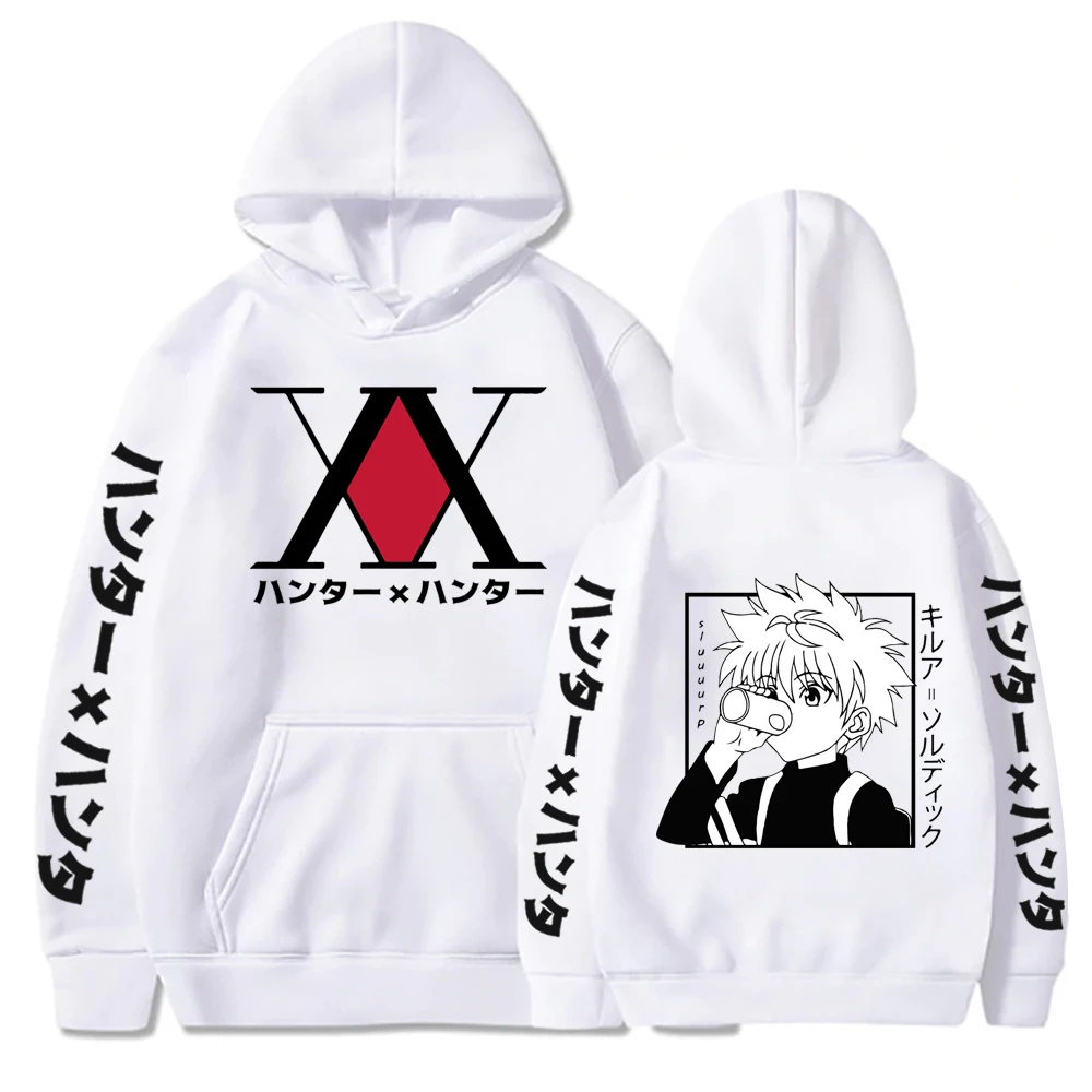 Толстовка с капюшоном Hunter X Killua в японском стиле аниме пуловер принтом топ