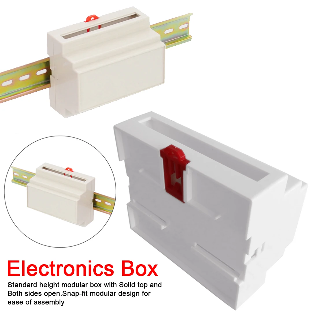 Настенная коробка из бежевого пластика 1 шт. Монтажная на Din рейку электронное