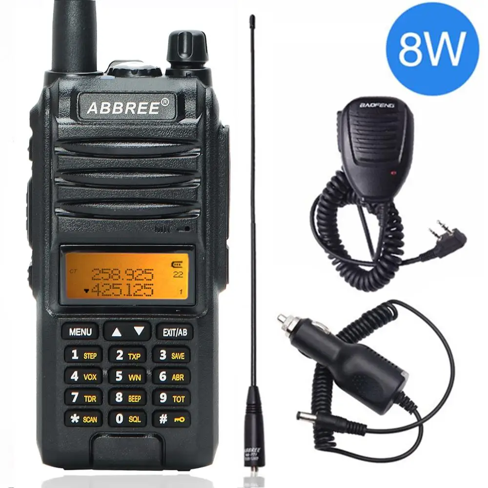 Abbree AR-F3 трехдиапазонный 8 Вт рация uhf vhf 220-260 МГц ветчина длинный диапазон ручной двухсторонний cb радио добавить тактическую антенну - Цвет: as 1picture