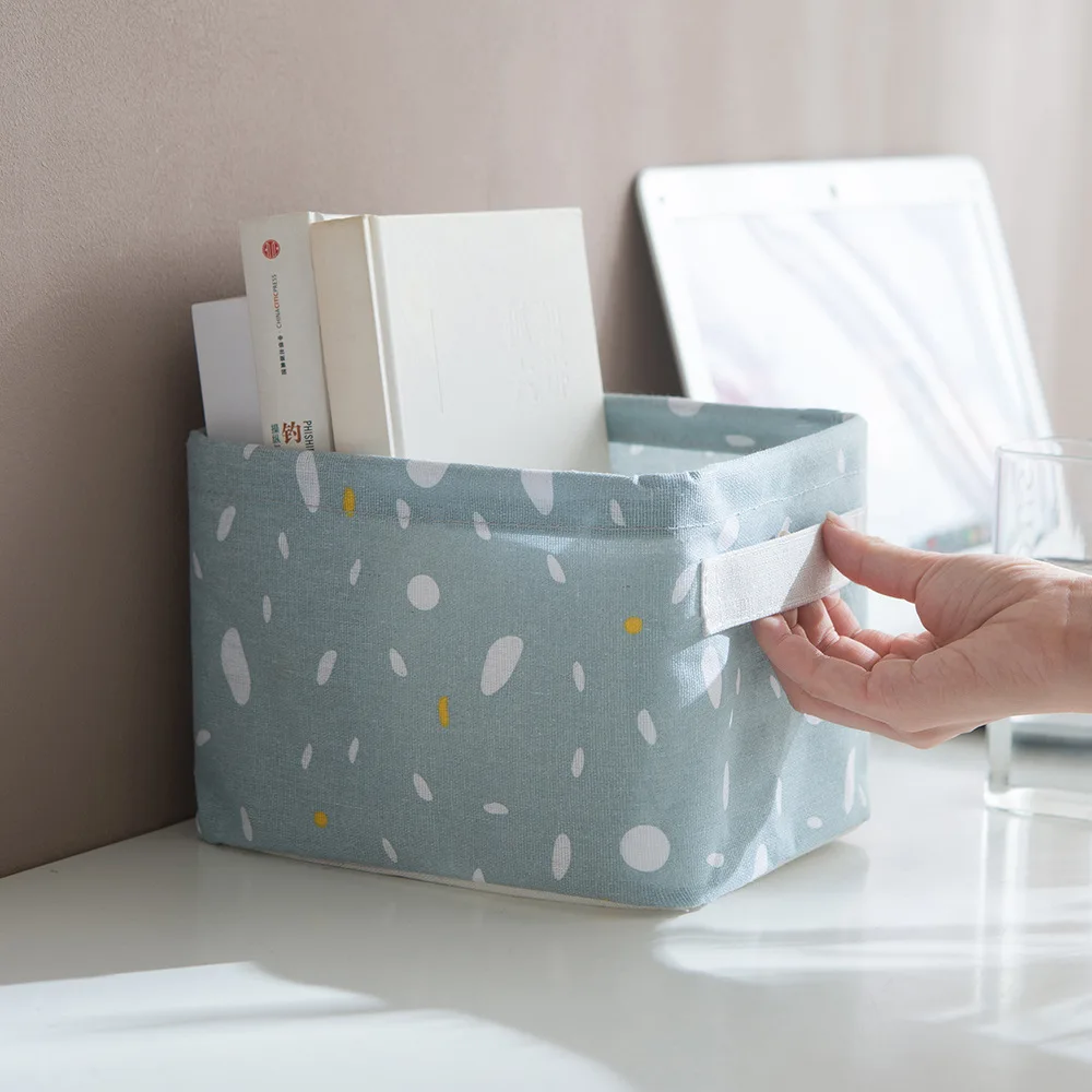 Домашняя корзина для хранения из хлопка и льна настольный комод косметическая