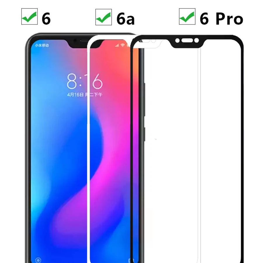 Закаленное стекло для xiaomi redmi 6 pro 6a a6 защитный стеклянный чехол xiomi xiami xaomi a 6pro