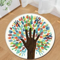 cartoon fashion round carpet living room bedroom floor decor carpets kid room child playing with non slip rugs home washable rug