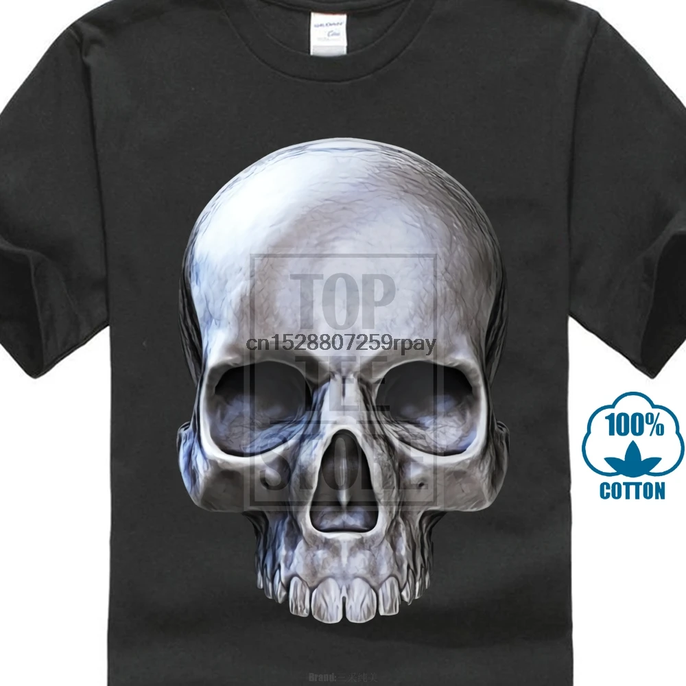 

Biker T Shirt For Men Punk Skull T-Shirt Awesome Design 3D Digital Death Skull Tshirt Hip Hop Pop Metal Band Tee Shirts