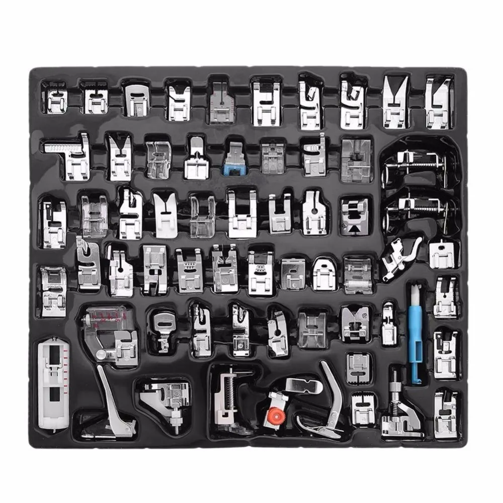 

Multi-functional Domestic Sewing Machine Presser Feet Set Accessories Tool for Brother, Babylock,Singer,Janome,Elna,Toyota 62pcs