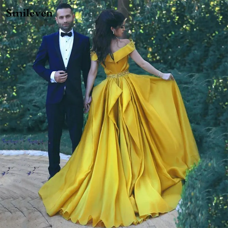 

Вечерние платья Smileven, с открытыми плечами, с бисером, кристаллами, без рукавов, для особых случаев