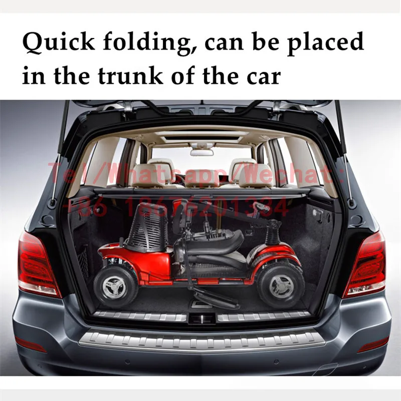 Бесплатная доставка 4-х колесный складной Электрический трехколесный велосипед