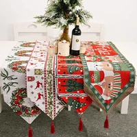 2021 new year christmas tablecloth elk snowman table runner christmas ornament navidad decoration
