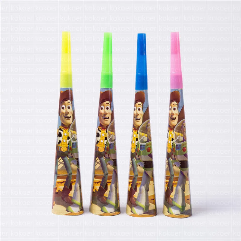 horn 6pcs 101 шт История игрушек мультфильма одноразовые бумажные салфетки баннер скатерть стакан с соломинкой тарелки детский душ День рождения украшения - Цвет: horn 6pcs