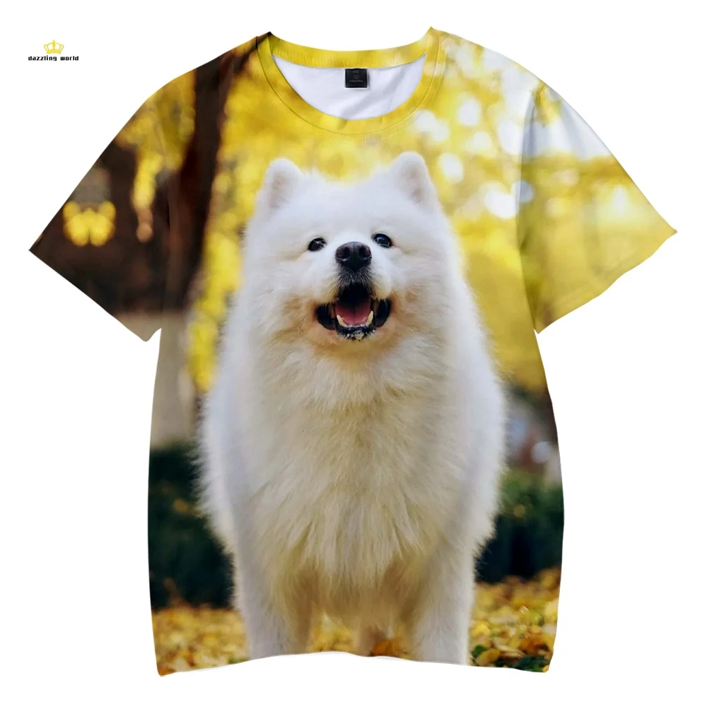2019 г. Детская футболка с 3D-принтом Samoyed для взрослых 0r модная весенне-летняя