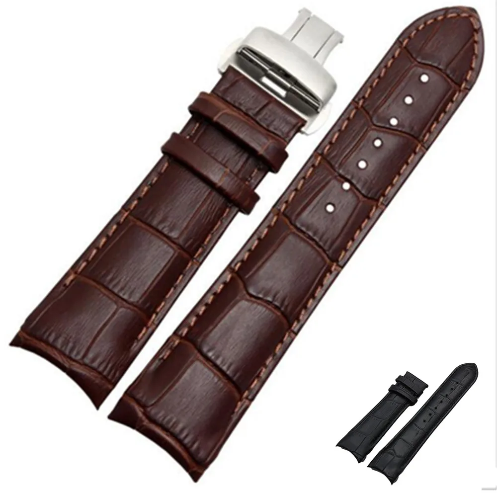 Ремешок для часов Tisot Couturier T035, стальной ремешок с пряжкой, браслет на запястье, черный загнутый конец, ремешок для часов из натуральной кожи, 22 мм, 23 мм, 24 мм