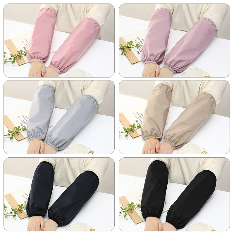 

Однотонные водонепроницаемые эластичные рукава простые Стильные маслостойкие рабочие рукава 1 пара удлиненные увеличенные рукава