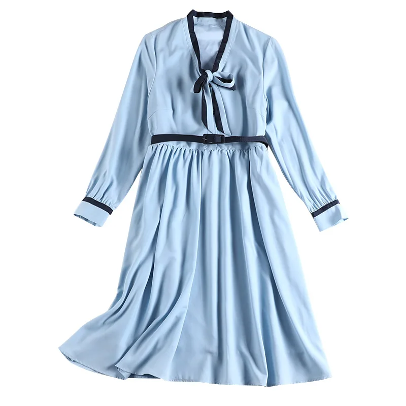 Женское платье с длинным рукавом женское осеннее 2020 новое тонкое ТРАПЕЦИЕВИДНОЕ