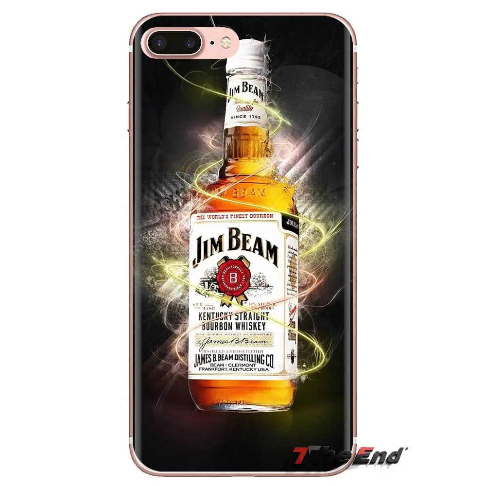 For iPod Touch Apple iPhone 4 4S 5 5S SE 5C 6 6S 7 8 X XR XS Plus MAX Soft Transparent Cases Covers drinking Jim Beam Wine |