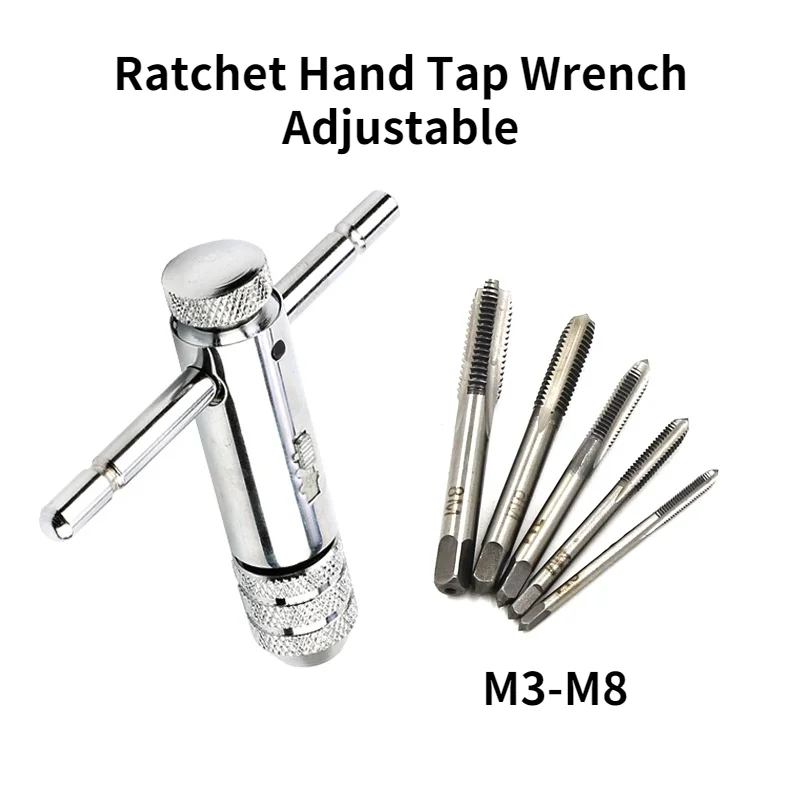 

Ratchet Hand Tap Spanner Adjustable / Hand Tapping Accessories / Forward and Reverse Reversing Manual Screw Tap Wrench