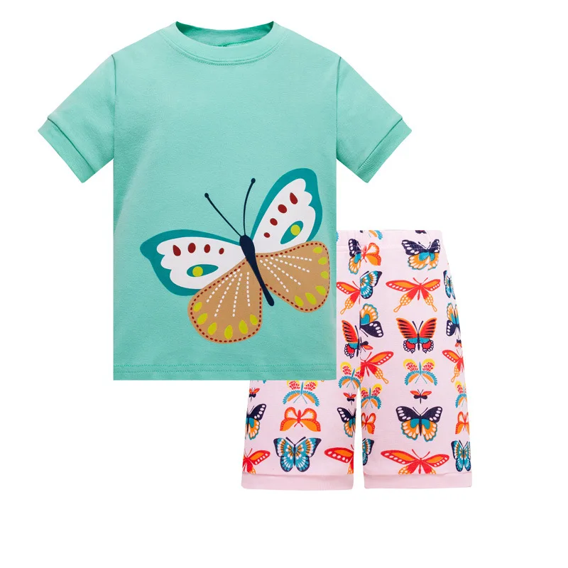 

Butterfly kids girls pajamas sets Green Princess pyjamas kids pijama infantil sleepwear home clothing cartoon Baby pijama 2-7Y
